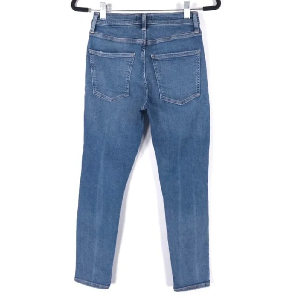 AGOLDE DISTRESSED Skinny Crop Jeans‎ Zip Fly A018 E843 Size 26